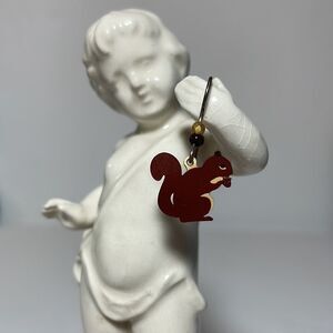 Squirrel with acorn earrings